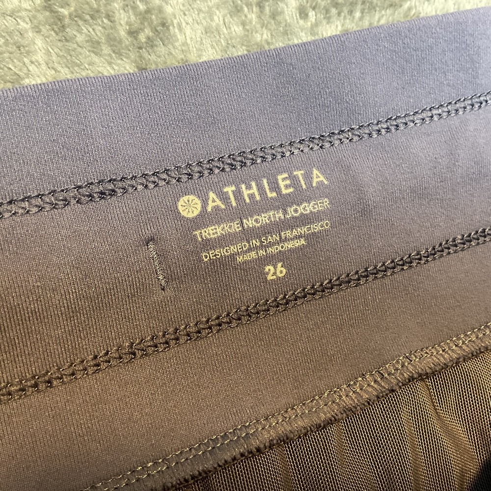 Athleta Trekkie North Jogger Pants Womens 26 Blue Zip Pockets Drawstring Hiking - Picture 2 of 9